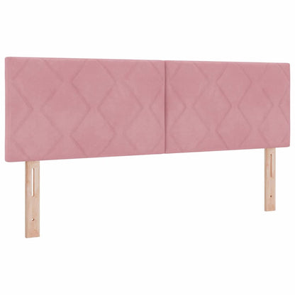 Letto a molle con testiera Rosa 190 x 140 cm Velluto | homemem39