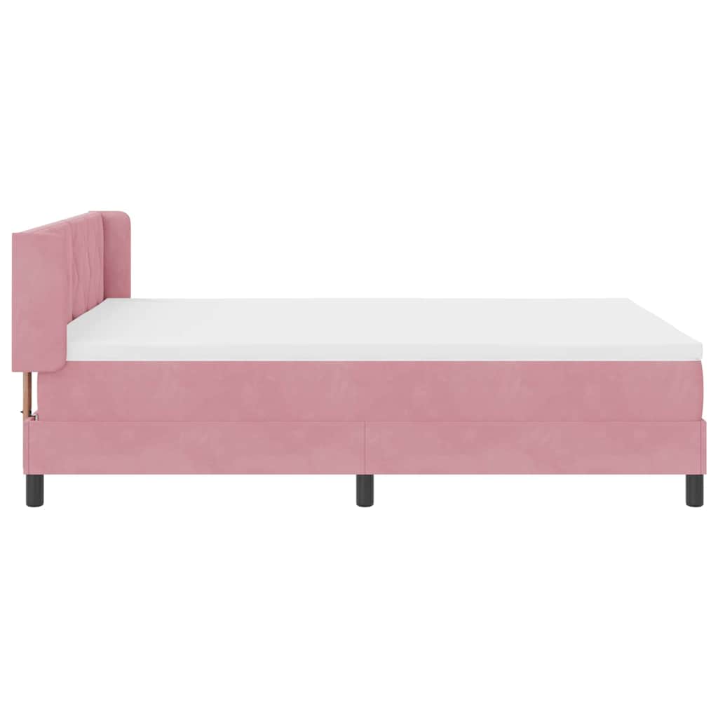 Letto a molle con testiera Rosa 190 x 140 cm Velluto | homemem39