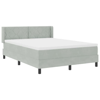 Letto Box Spring con Materasso Nero 100x200 cm in Velluto