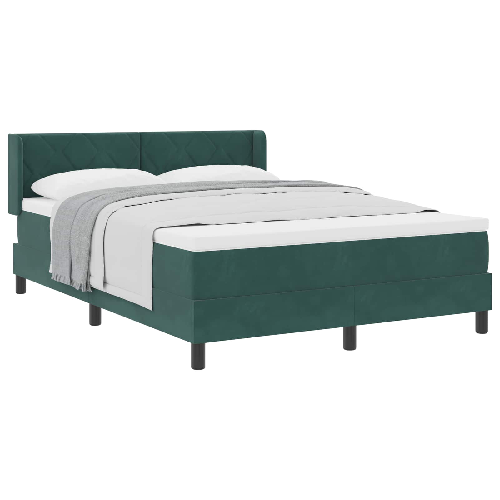 Letto a molle con testiera Verde Scuro 200 x 140 cm Velluto | homemem39