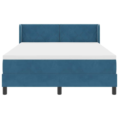 Letto a molle con testiera Blu Scuro 200 x 140 cm Velluto | homemem39