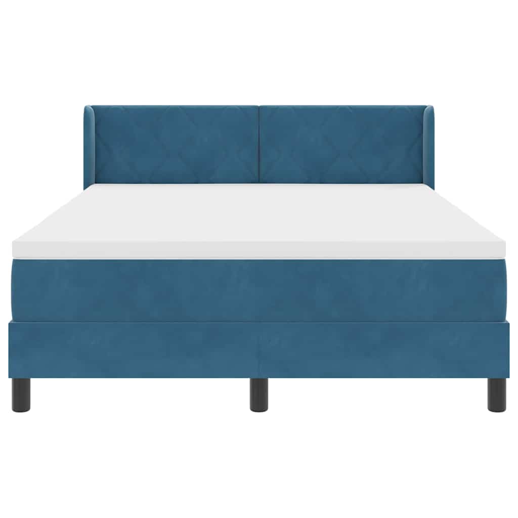 Letto a molle con testiera Blu Scuro 200 x 160 cm Velluto | homemem39