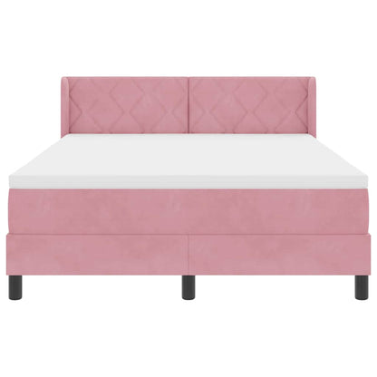Letto a molle con testiera Rosa 200 x 160 cm Velluto | homemem39