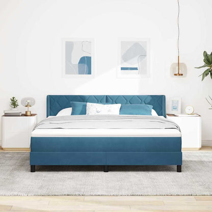 Letto a molle con testiera Blu Scuro 200 x 180 cm Velluto | homemem39