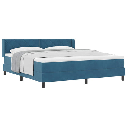 Letto a molle con testiera Blu Scuro 200 x 180 cm Velluto | homemem39
