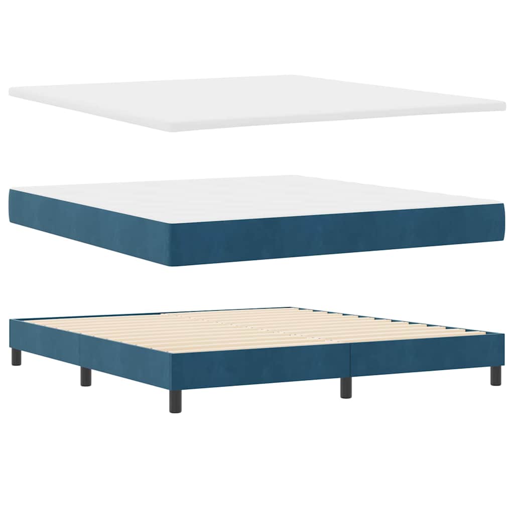 Letto a molle con testiera Blu Scuro 200 x 180 cm Velluto | homemem39