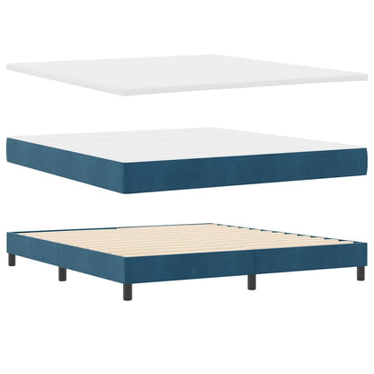 Letto a molle con testiera Blu Scuro 200 x 180 cm Velluto | homemem39