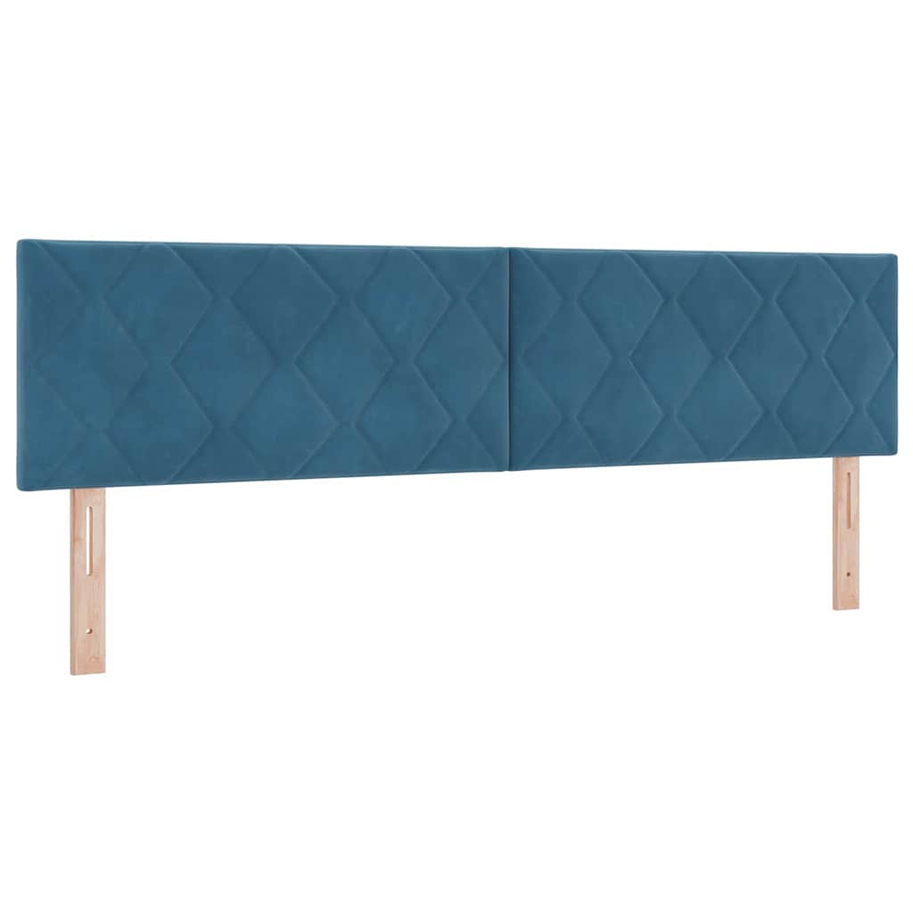 Letto a molle con testiera Blu Scuro 200 x 180 cm Velluto | homemem39