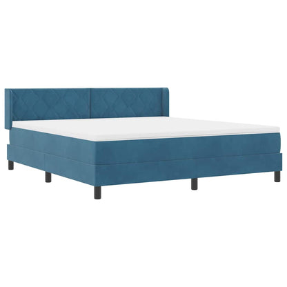 Letto a molle con testiera Blu Scuro 200 x 180 cm Velluto | homemem39