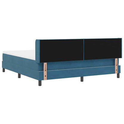 Letto a molle con testiera Blu Scuro 200 x 180 cm Velluto | homemem39
