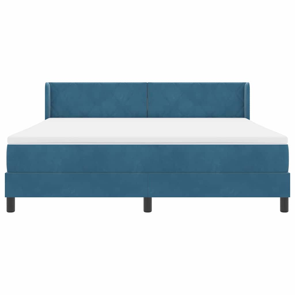 Letto a molle con testiera Blu Scuro 200 x 180 cm Velluto | homemem39