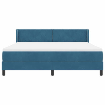 Letto a molle con testiera Blu Scuro 200 x 180 cm Velluto | homemem39
