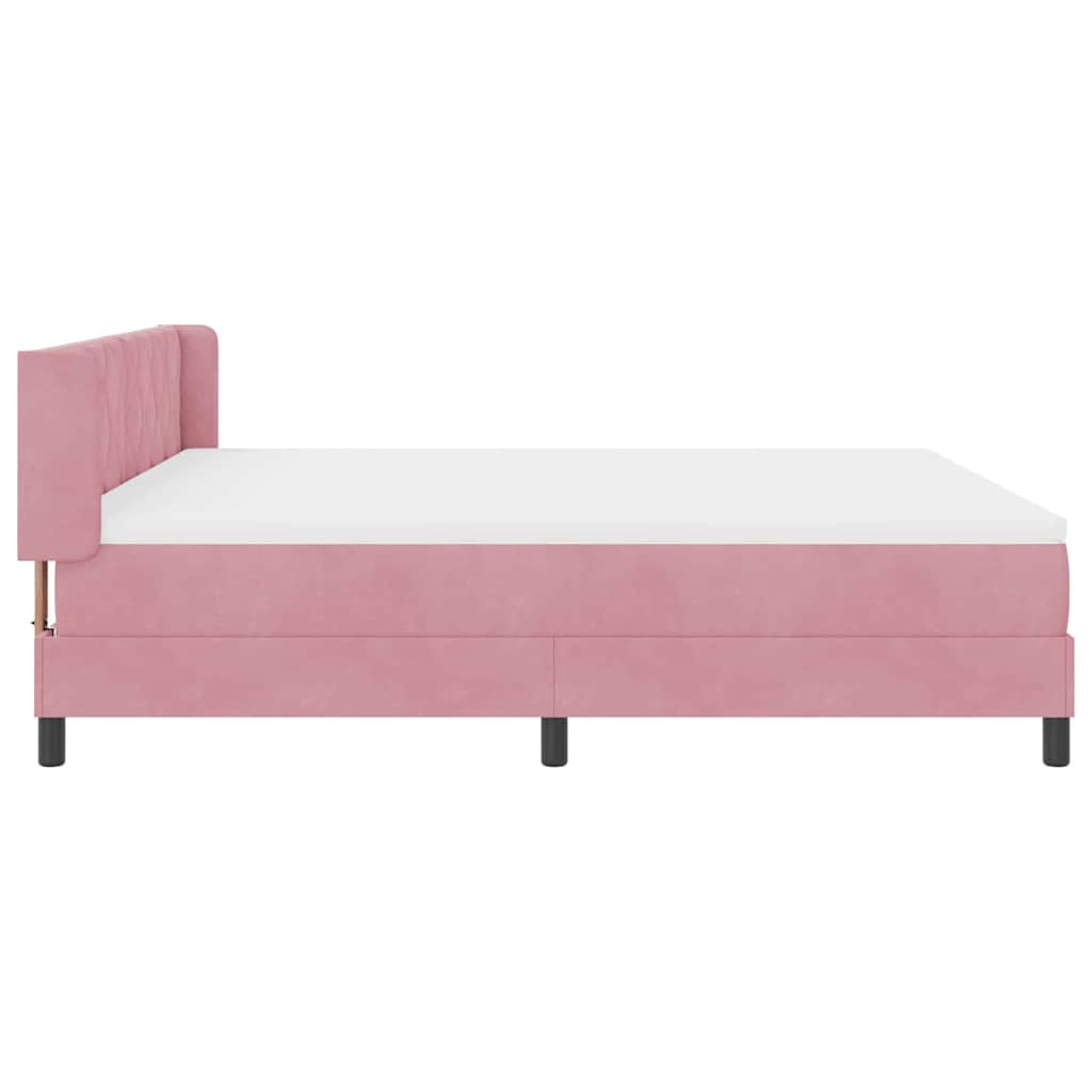 Letto a molle con testiera Rosa 200 x 180 cm Velluto | homemem39