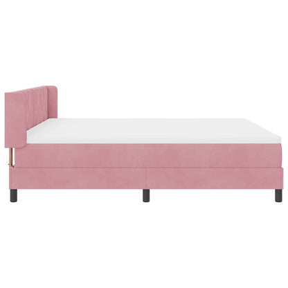 Letto a molle con testiera Rosa 200 x 180 cm Velluto | homemem39