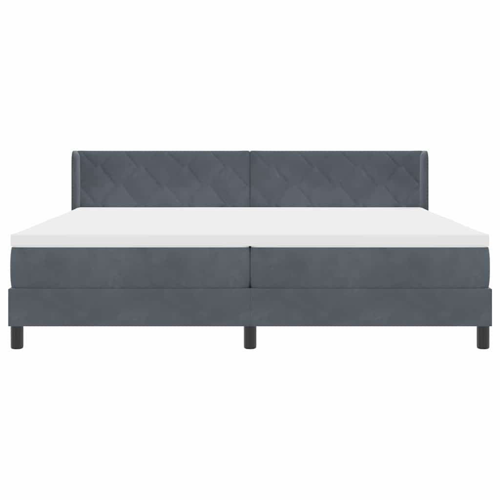 Letto Box Spring con Materasso Nero 100x200 cm in Velluto
