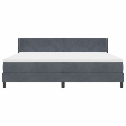 Letto Box Spring con Materasso Nero 100x200 cm in Velluto