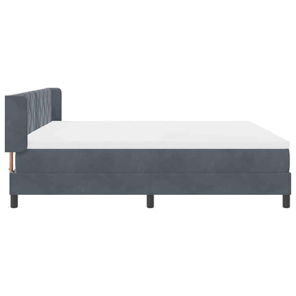 Letto Box Spring con Materasso Nero 100x200 cm in Velluto