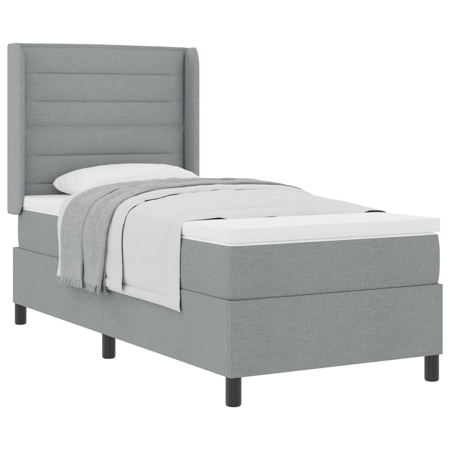 Letto a molle con materasso Grigio chiaro 200 x 80 cm Tessuto | homemem39