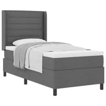 Letto a molle con materasso Grigio scuro 200 x 80 cm Tessuto | homemem39