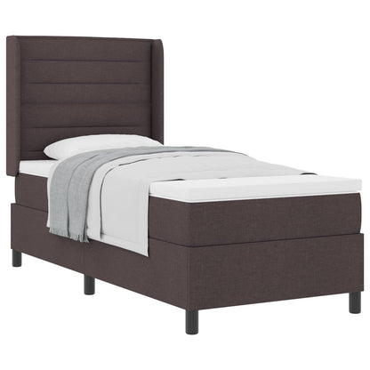 Letto a molle con materasso Marrone Scuro 190 x 90 cm Tessuto | homemem39