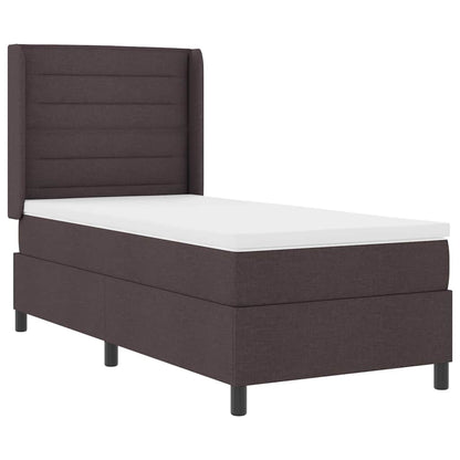 Letto a molle con materasso Marrone Scuro 190 x 90 cm Tessuto | homemem39