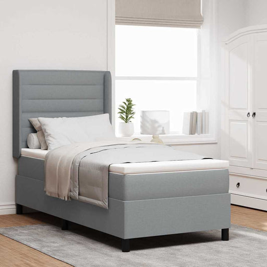 Letto a molle con materasso Grigio chiaro 200 x 100 cm Tessuto | homemem39