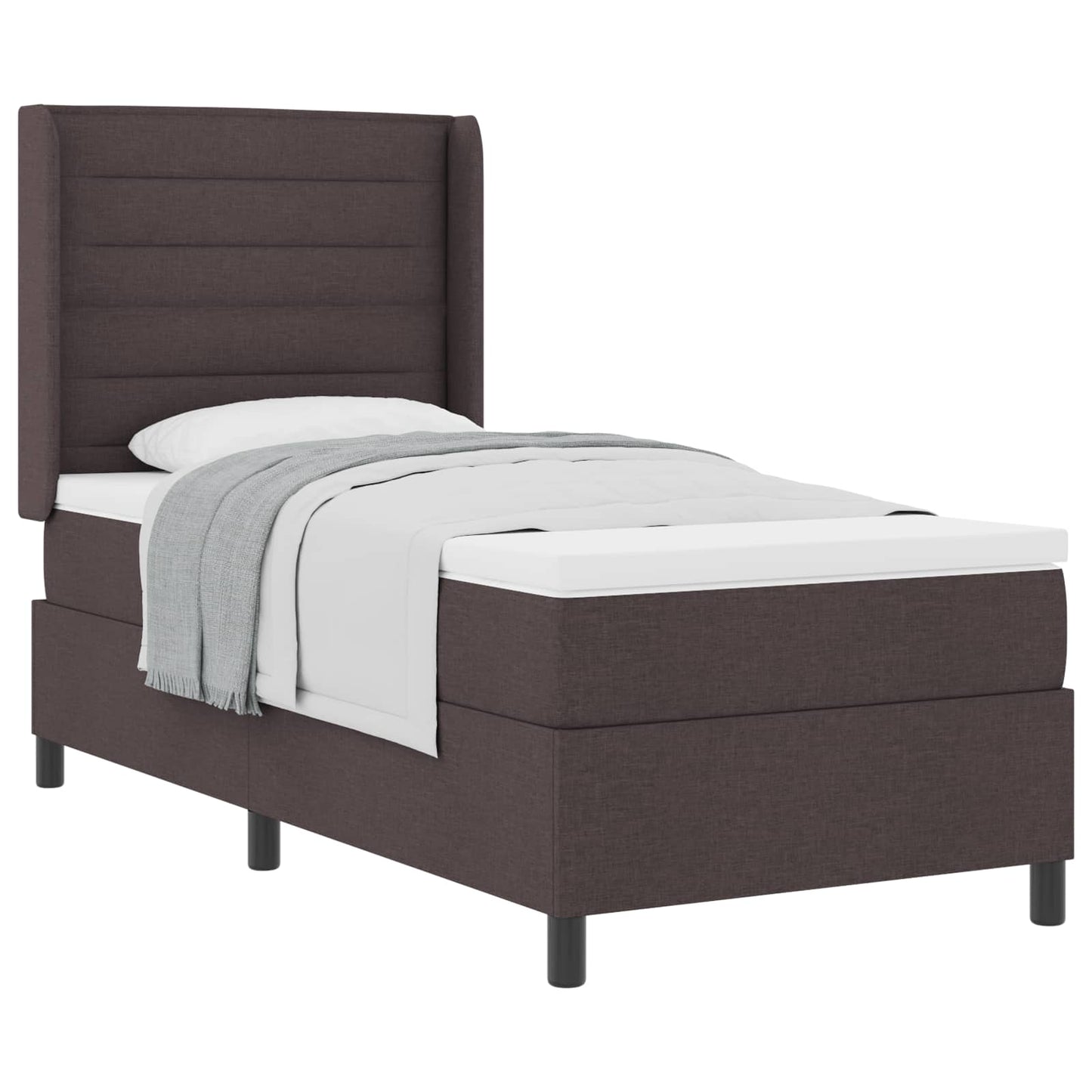 Letto a molle con materasso Marrone Scuro 200 x 100 cm Tessuto | homemem39