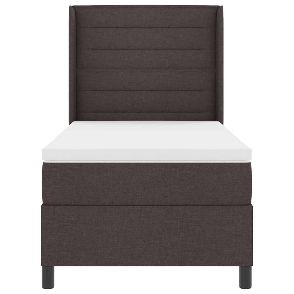 Letto a molle con materasso Marrone Scuro 200 x 100 cm Tessuto | homemem39