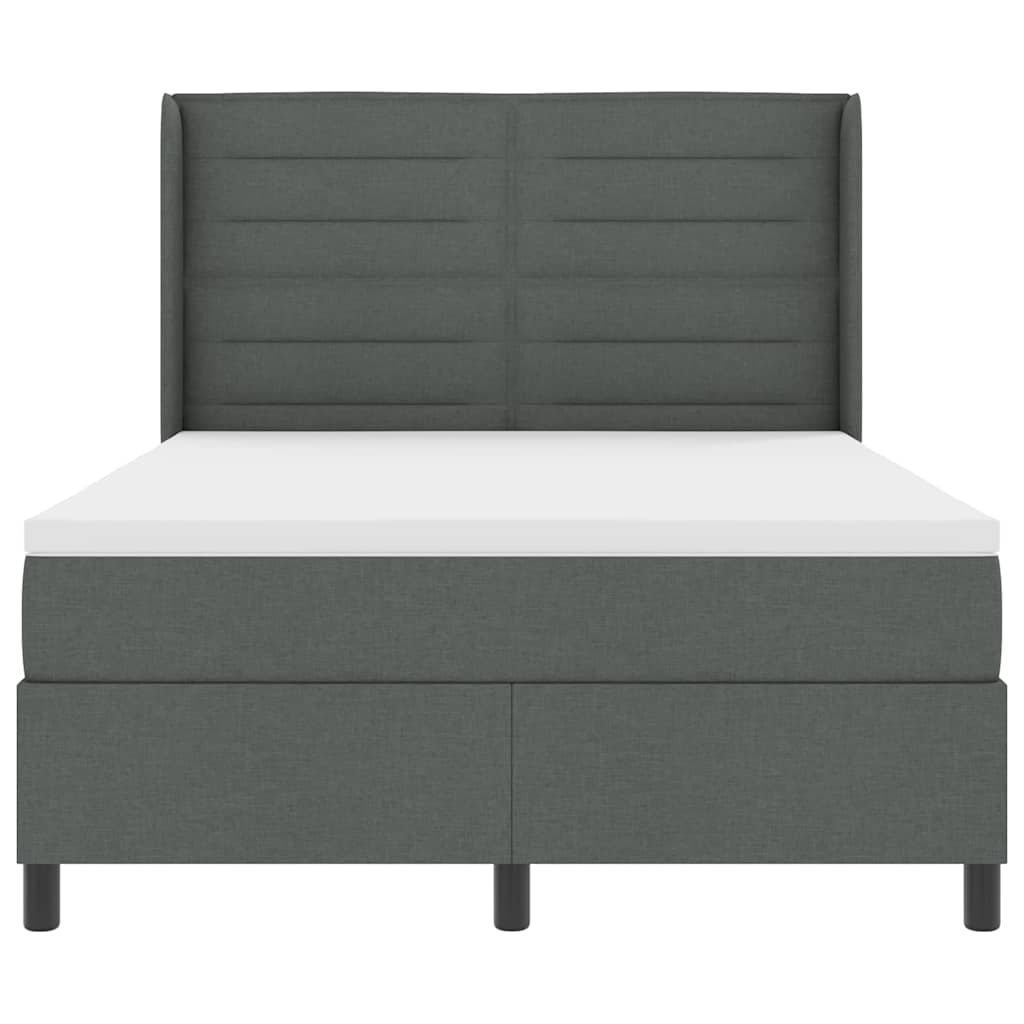 Letto a molle con materasso Grigio scuro 200 x 140 cm Tessuto | homemem39