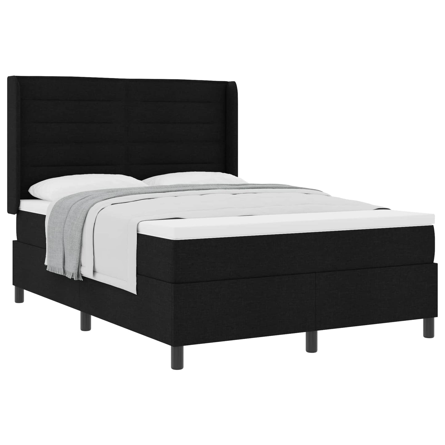 Letto a molle con materasso Nero 200 x 140 cm Tessuto | homemem39