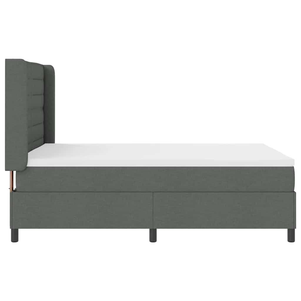 Letto a molle con materasso Grigio scuro 200 x 160 cm Tessuto | homemem39