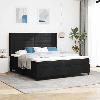 Letto a molle con materasso Nero 200 x 180 cm Tessuto | homemem39