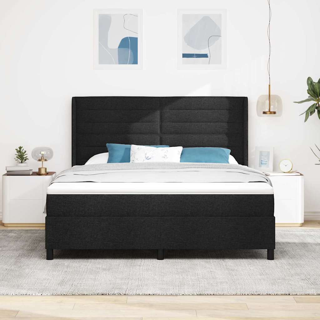 Letto a molle con materasso Nero 200 x 180 cm Tessuto | homemem39
