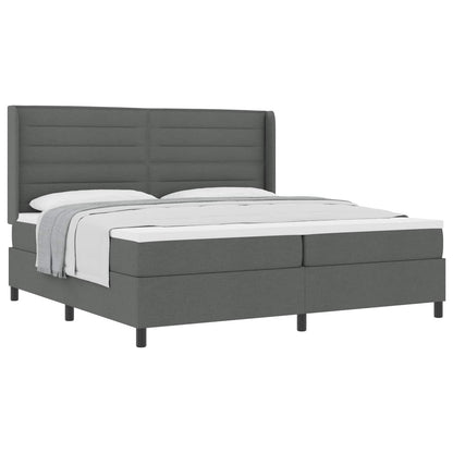 Letto a molle con materasso Grigio scuro 200 x 200 cm Tessuto | homemem39