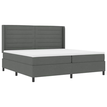 Letto a molle con materasso Grigio scuro 200 x 200 cm Tessuto | homemem39