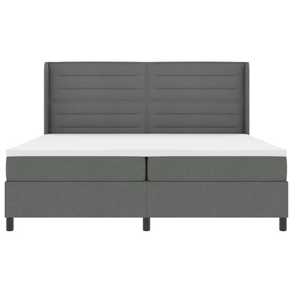 Letto a molle con materasso Grigio scuro 200 x 200 cm Tessuto | homemem39