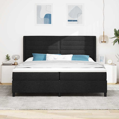 Letto a molle con materasso Nero 200 x 200 cm Tessuto | homemem39