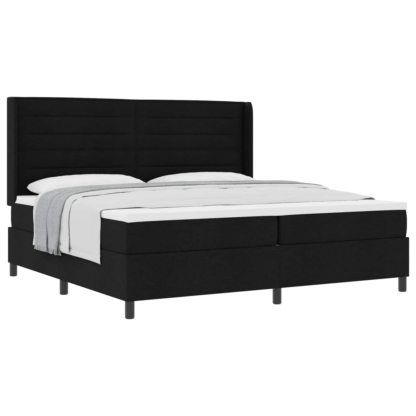 Letto a molle con materasso Nero 200 x 200 cm Tessuto | homemem39