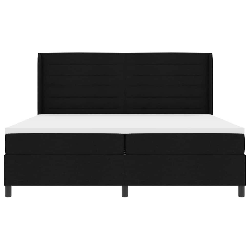 Letto a molle con materasso Nero 200 x 200 cm Tessuto | homemem39