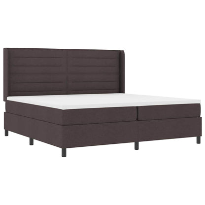 Letto a molle con materasso Marrone Scuro 200 x 200 cm Tessuto | homemem39
