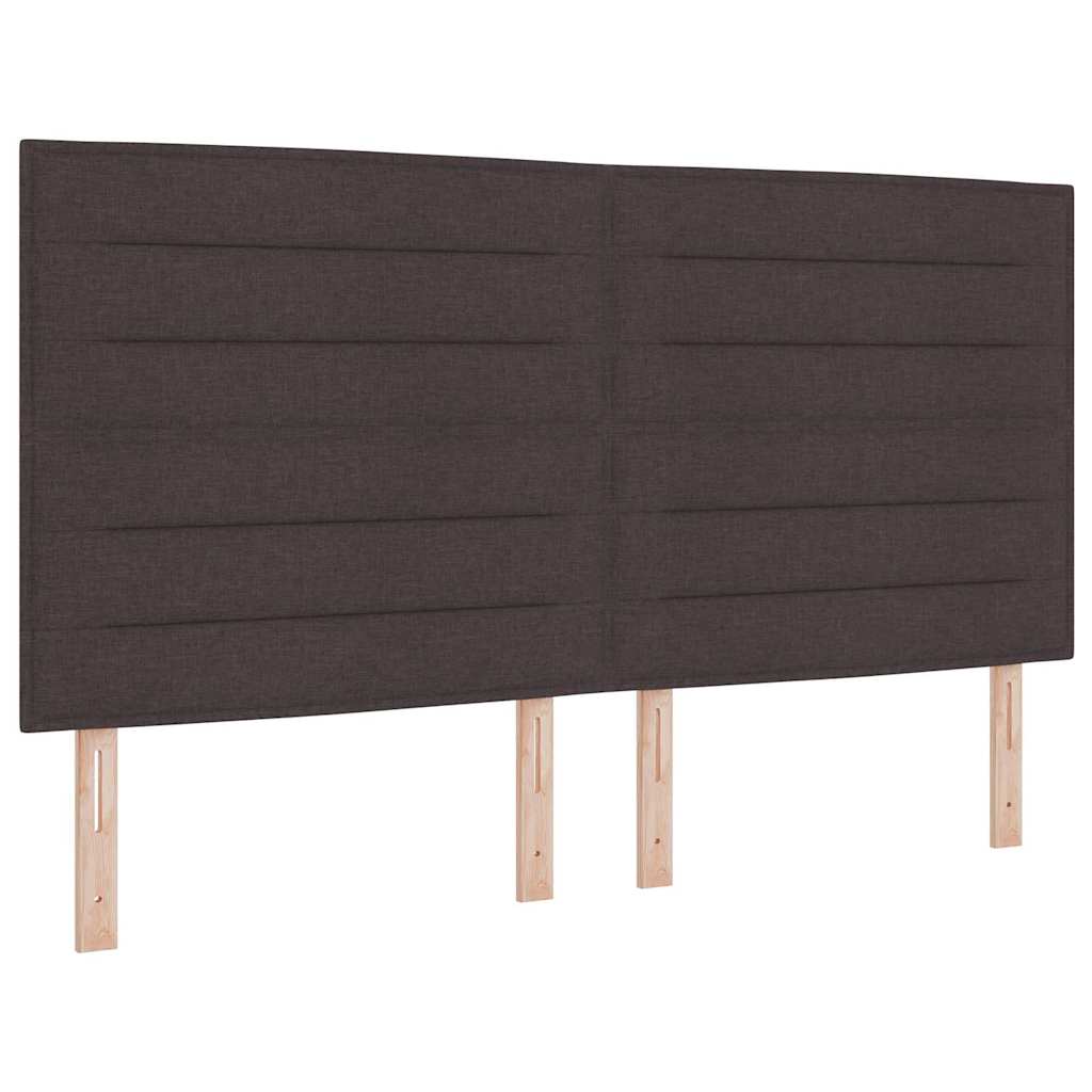 Letto a molle con materasso Marrone Scuro 200 x 200 cm Tessuto | homemem39