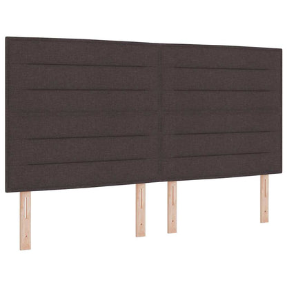 Letto a molle con materasso Marrone Scuro 200 x 200 cm Tessuto | homemem39