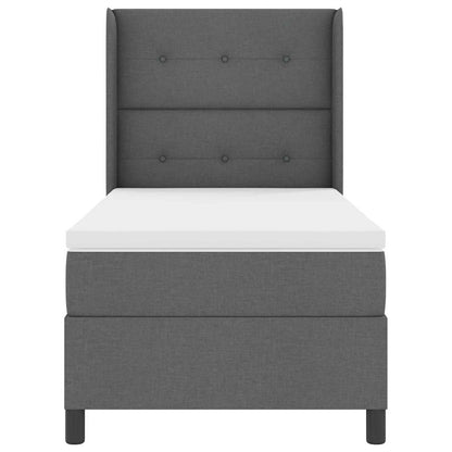 Letto a molle con cuscino Grigio scuro 200 x 80 cm Tessuto | homemem39
