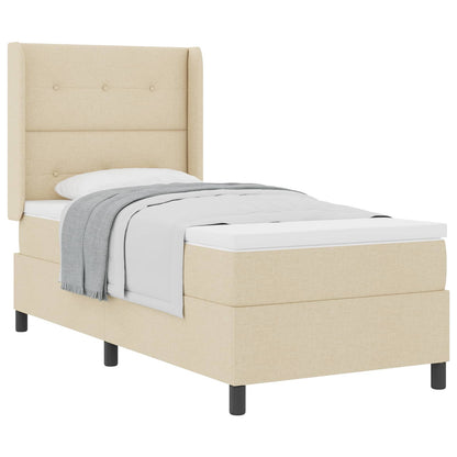 Letto a molle con cuscino Crema 200 x 80 cm Tessuto | homemem39