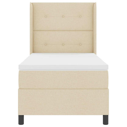 Letto a molle con cuscino Crema 190 x 90 cm Tessuto | homemem39