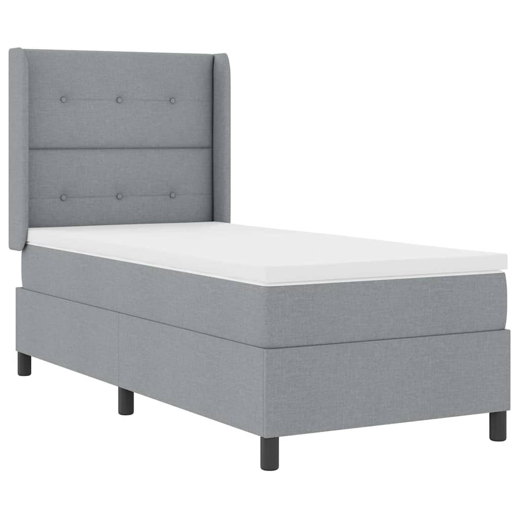 Letto a molle con cuscino Grigio chiaro 200 x 90 cm Tessuto | homemem39