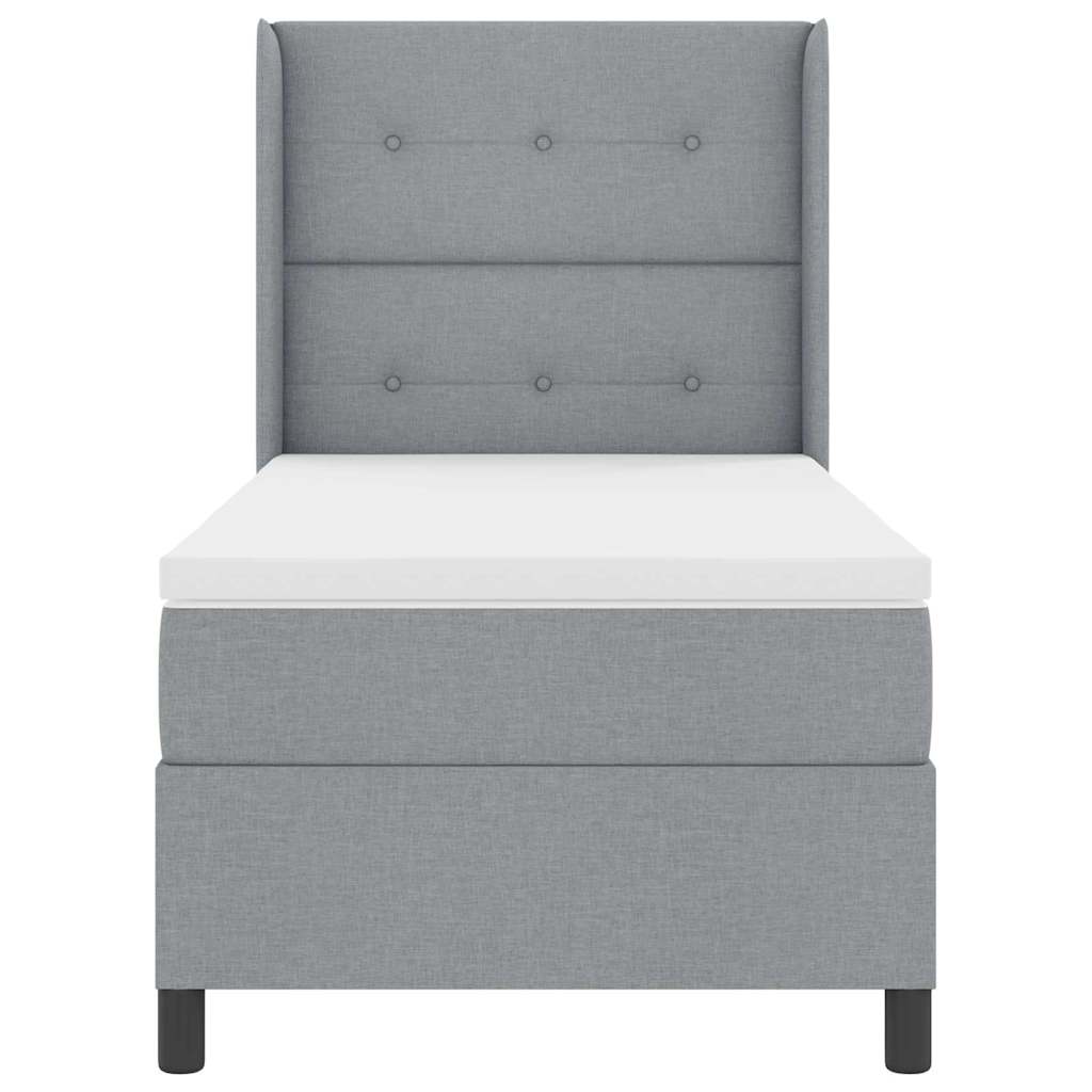 Letto a molle con cuscino Grigio chiaro 200 x 90 cm Tessuto | homemem39