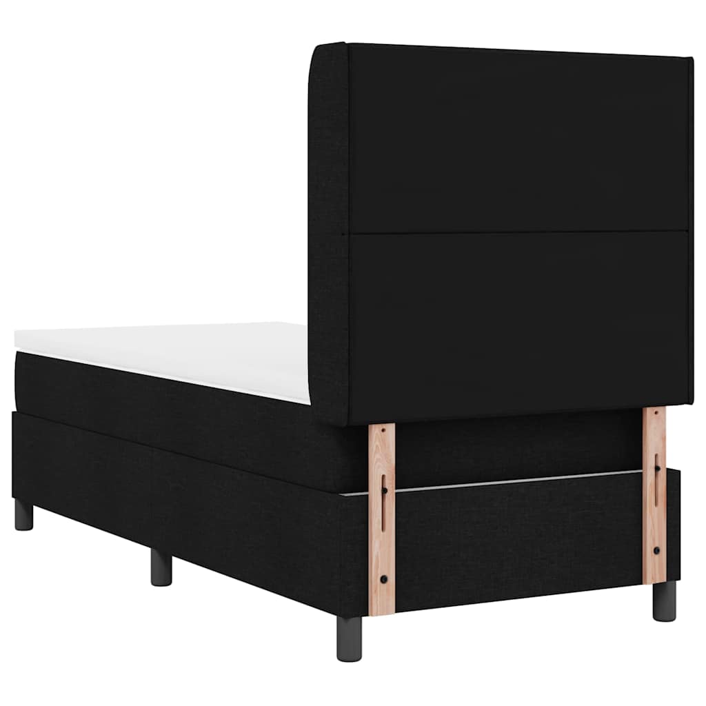 Letto a molle con materasso Nero 100 x 200 cm Tessuto