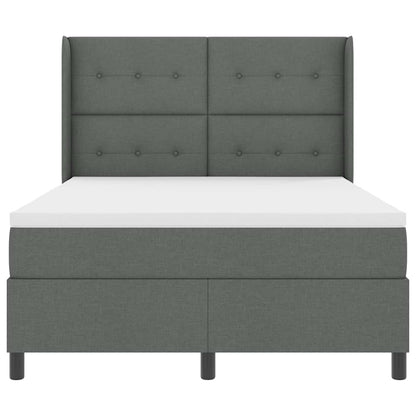 Letto a molle con materasso Grigio scuro 140 x 190 cm Tessuto