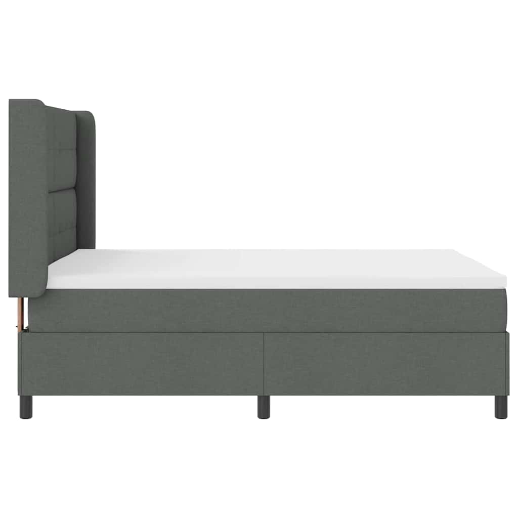 Letto a molle con materasso Grigio scuro 140 x 190 cm Tessuto